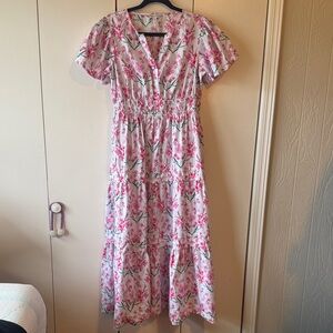 Crown and Ivy Floral Pink Maxi Dress